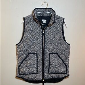 J. Crew Black and White Chevron Vest